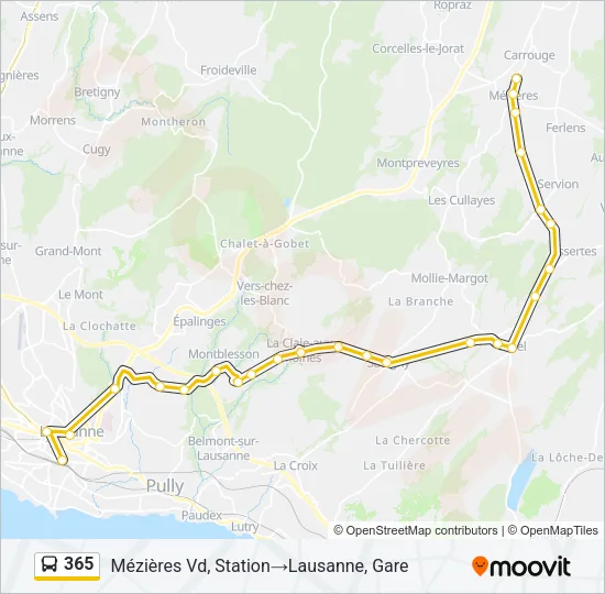 365 Bus Line Map