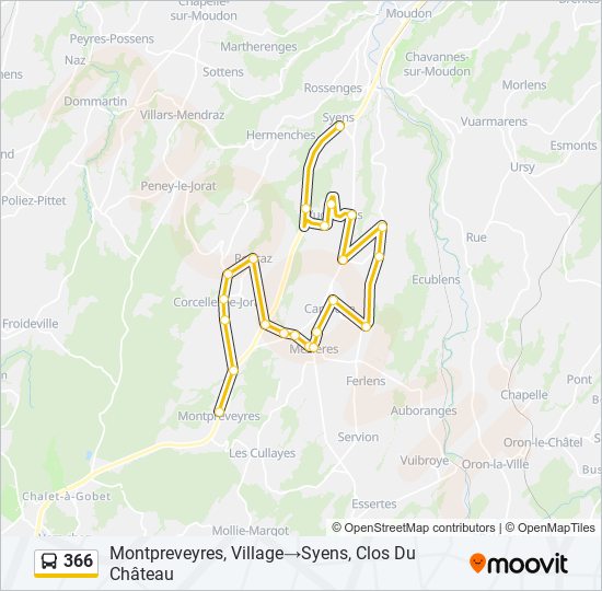 366 bus Line Map