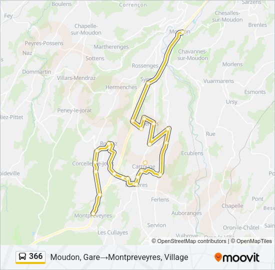 366 Bus Line Map