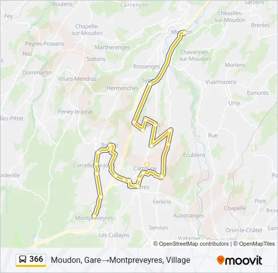 366 Bus Line Map