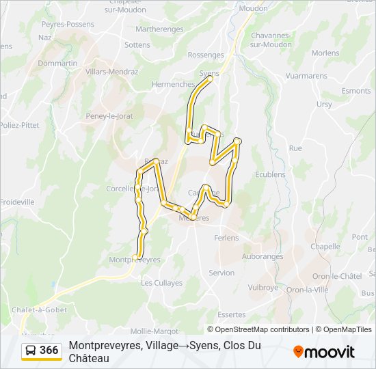 366 Bus Line Map