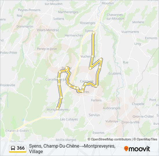 366 Bus Line Map