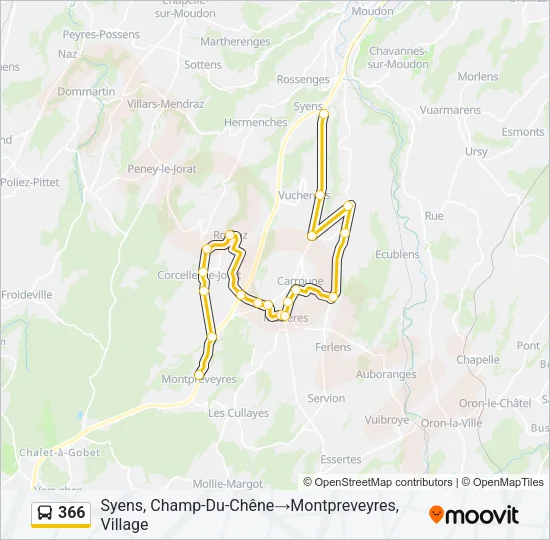 366 Bus Line Map