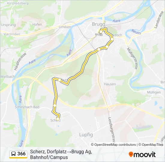 366 Bus Line Map