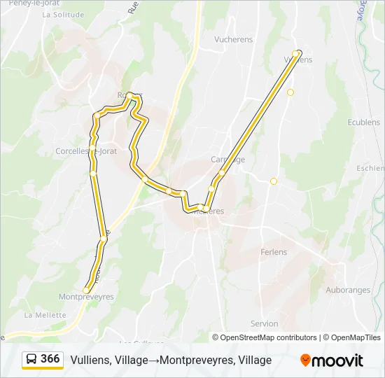 366 Bus Line Map