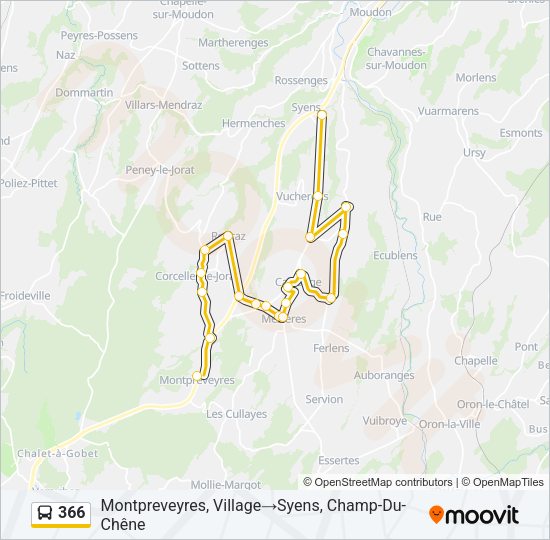 366 Bus Line Map