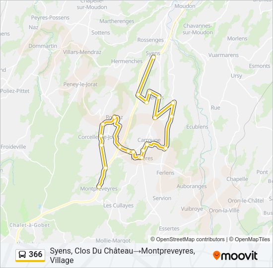 366 Bus Line Map