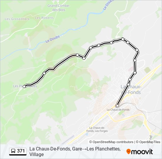 371 bus Line Map