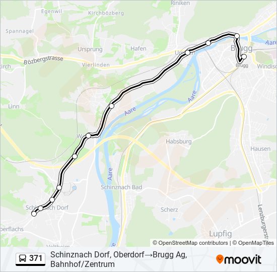 Plan de la ligne 371 de bus