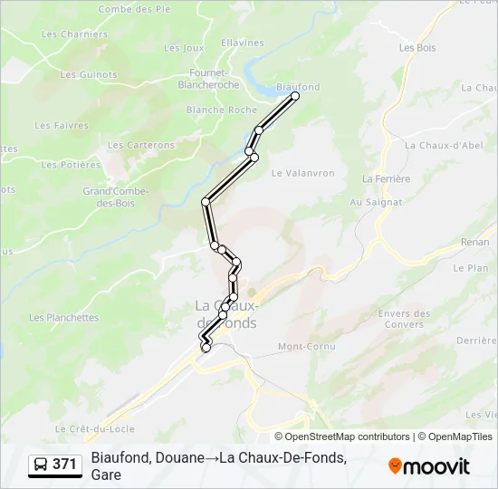 371 Bus Line Map