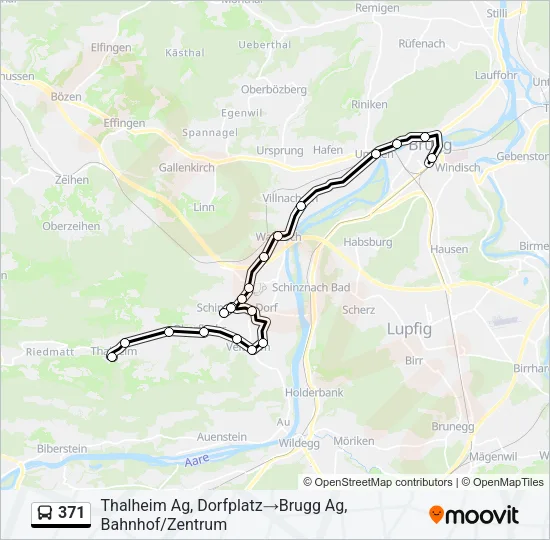 371 Bus Line Map