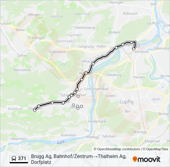 371 Bus Line Map