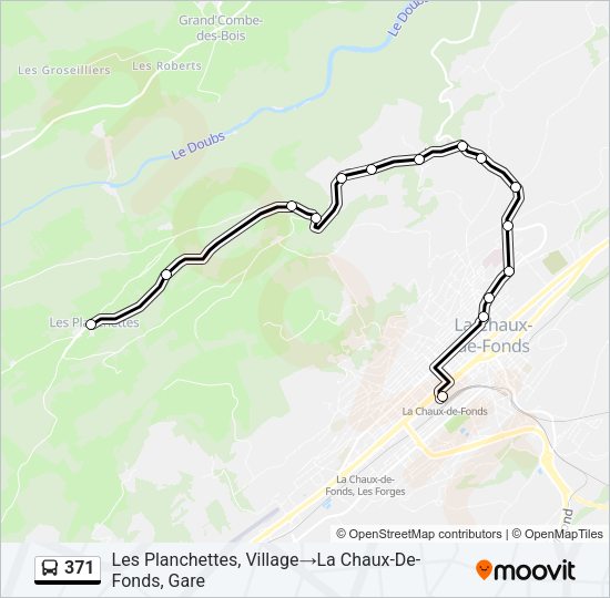 371 Bus Line Map