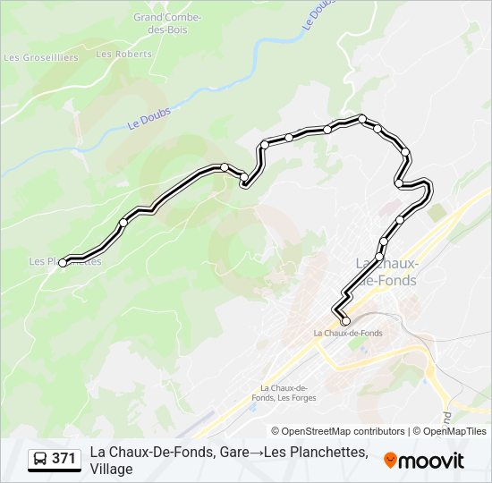 371 Bus Line Map