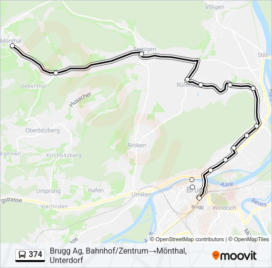 374 Bus Line Map