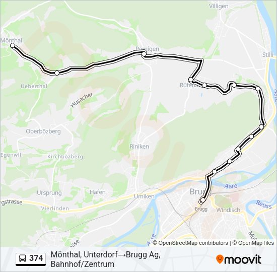 374 Bus Line Map