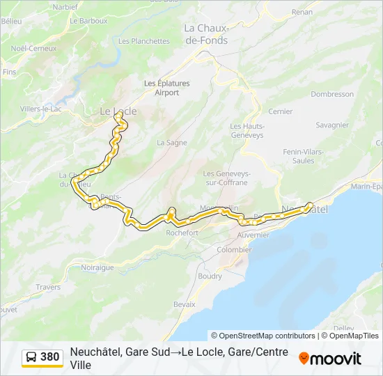 380 Bus Line Map