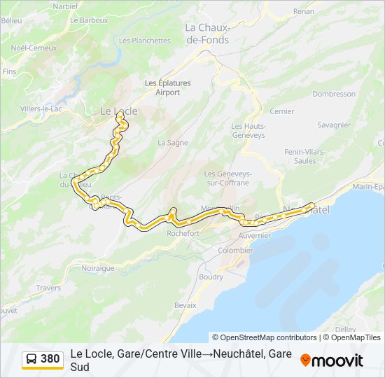 380 Bus Line Map