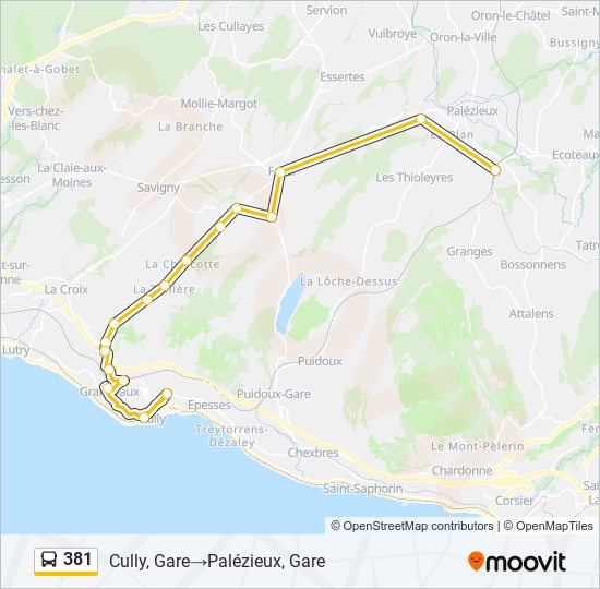 381 bus Line Map