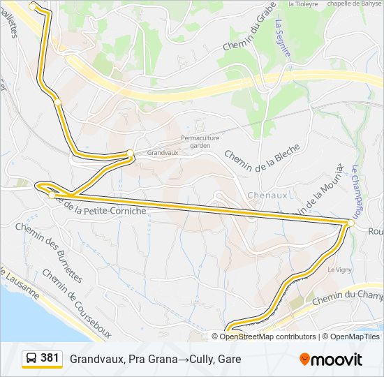 381 bus Line Map