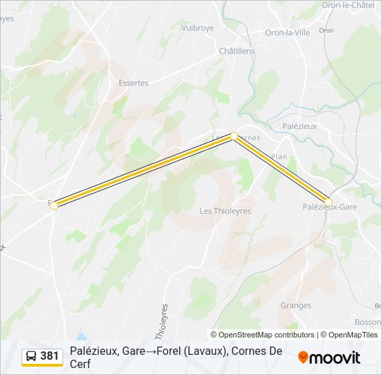 381 Bus Line Map