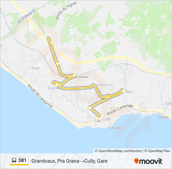 381 Bus Line Map