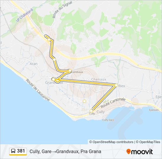 381 Bus Line Map