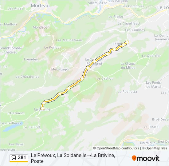 381 Bus Line Map