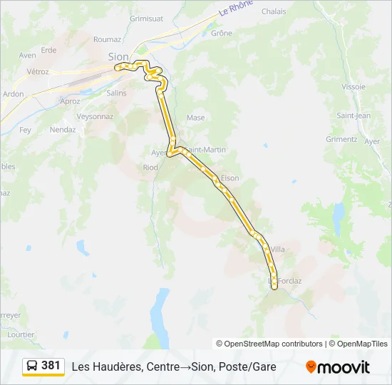 381 Bus Line Map