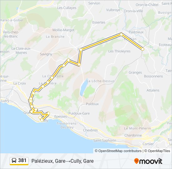 381 Bus Line Map