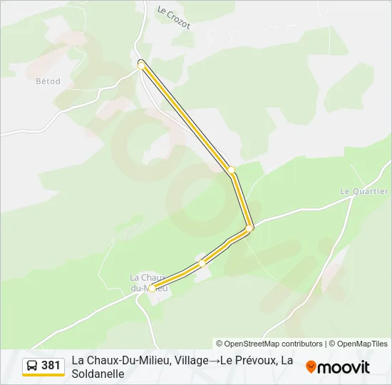 381 Bus Line Map