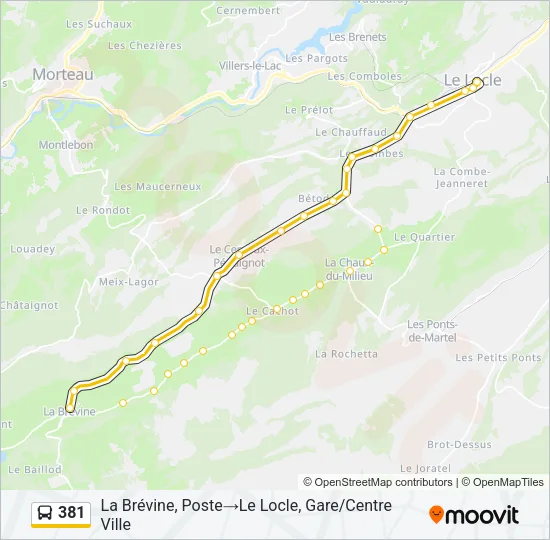 381 Bus Line Map