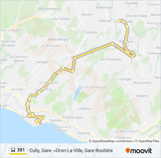381 Bus Line Map