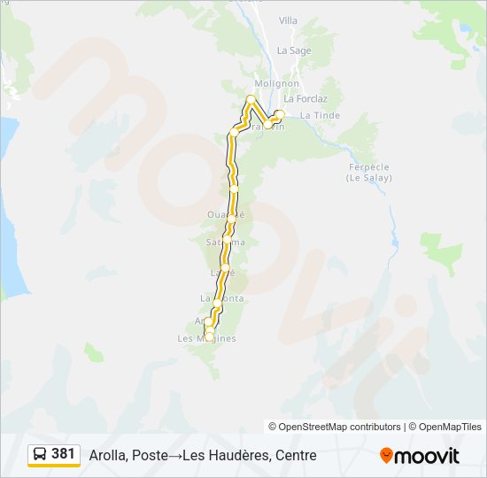 381 Bus Line Map