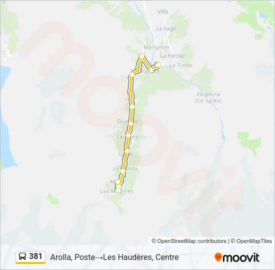 381 Bus Line Map