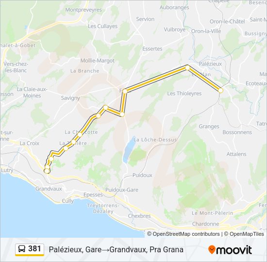 381 Bus Line Map