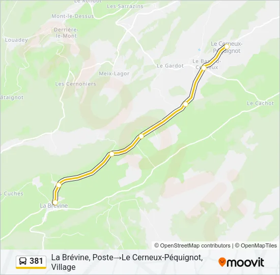 381 Bus Line Map
