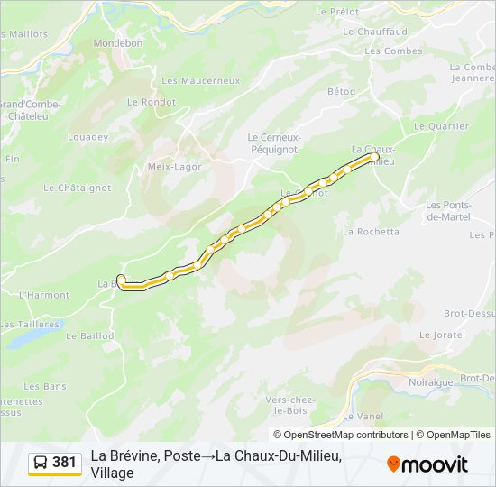 381 Bus Line Map