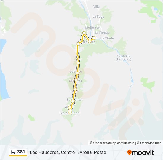 381 Bus Line Map