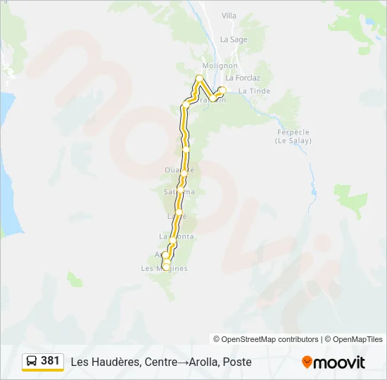 381 Bus Line Map