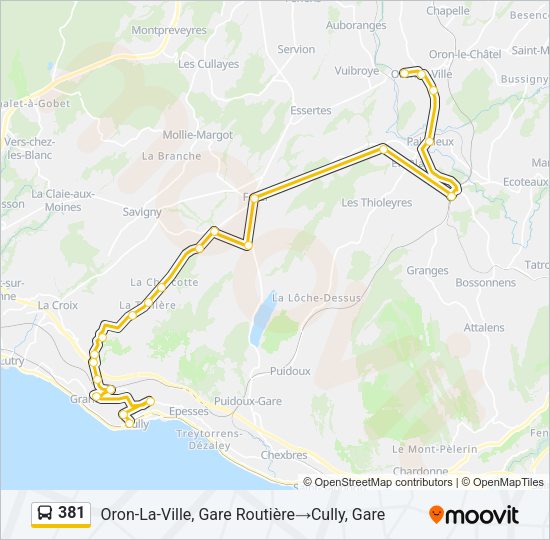 381 Bus Line Map