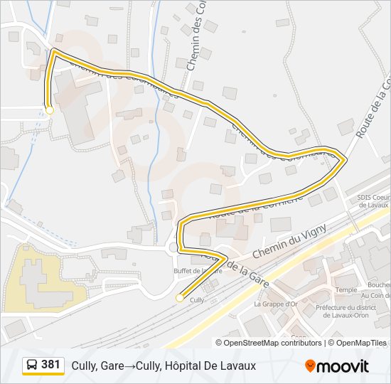 381 Bus Line Map