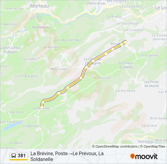 381 Bus Line Map