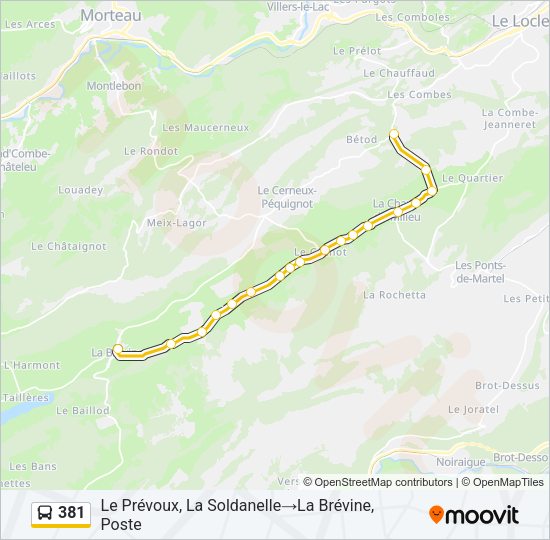 381 Bus Line Map