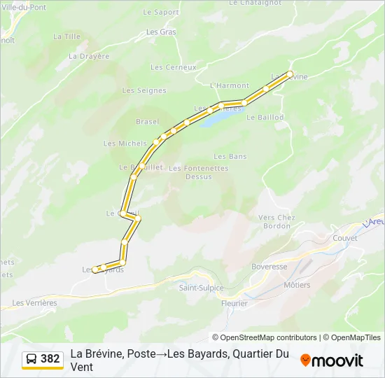 382 Bus Line Map