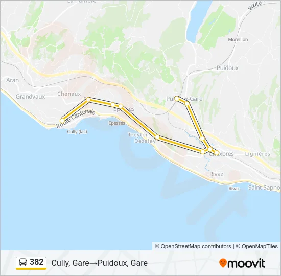 382 Bus Line Map