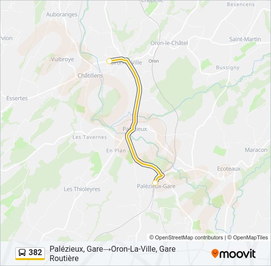 382 Bus Line Map