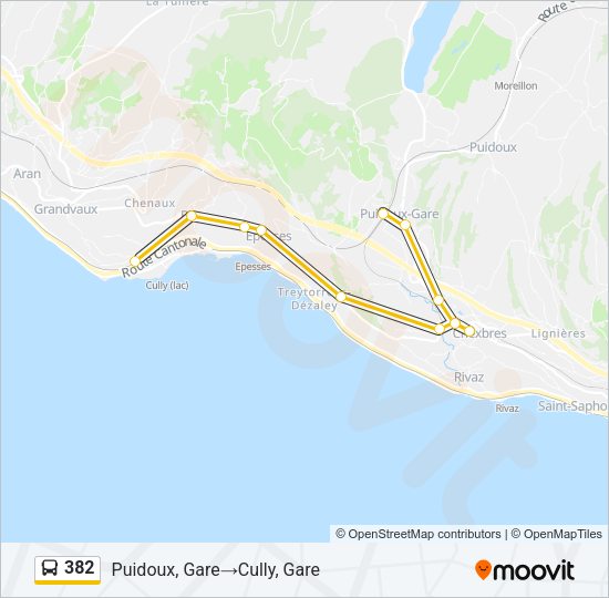 382 Bus Line Map