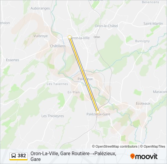 382 Bus Line Map