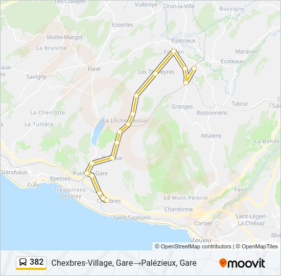 382 Bus Line Map